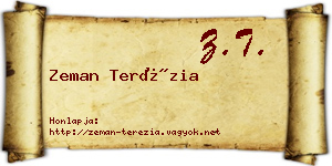 Zeman Terézia névjegykártya